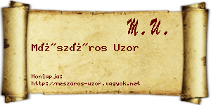 Mészáros Uzor névjegykártya